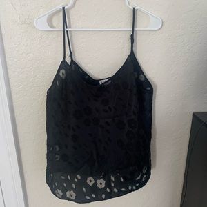 Vintage Sheer Spaghetti Strap Blouse, Floral Print